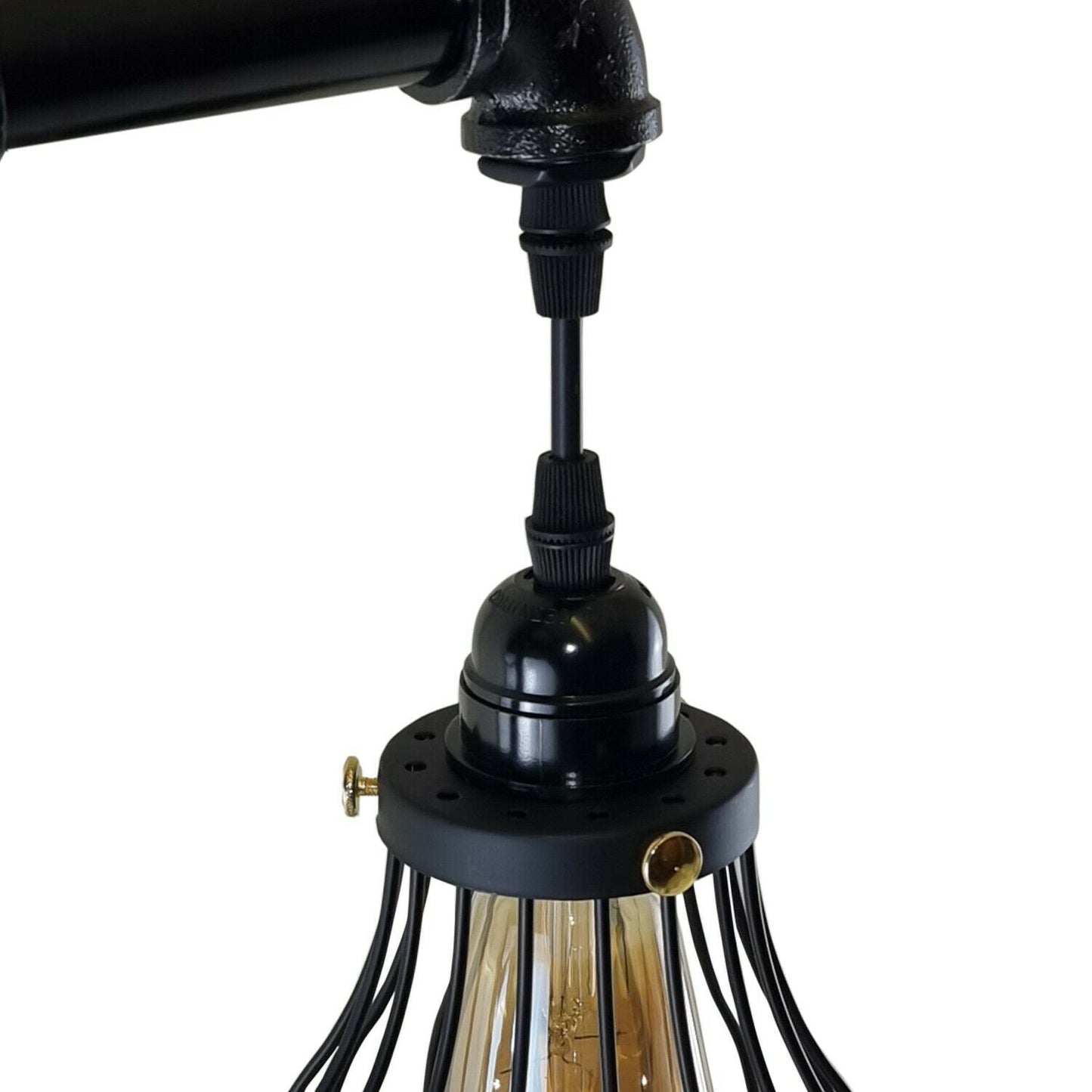 Industrial Vintage Retro Pipe Sconces Wall Light  dome black Cage