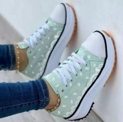 2022 Pattern Canvas Women Sneakers Casual Sport Shoes