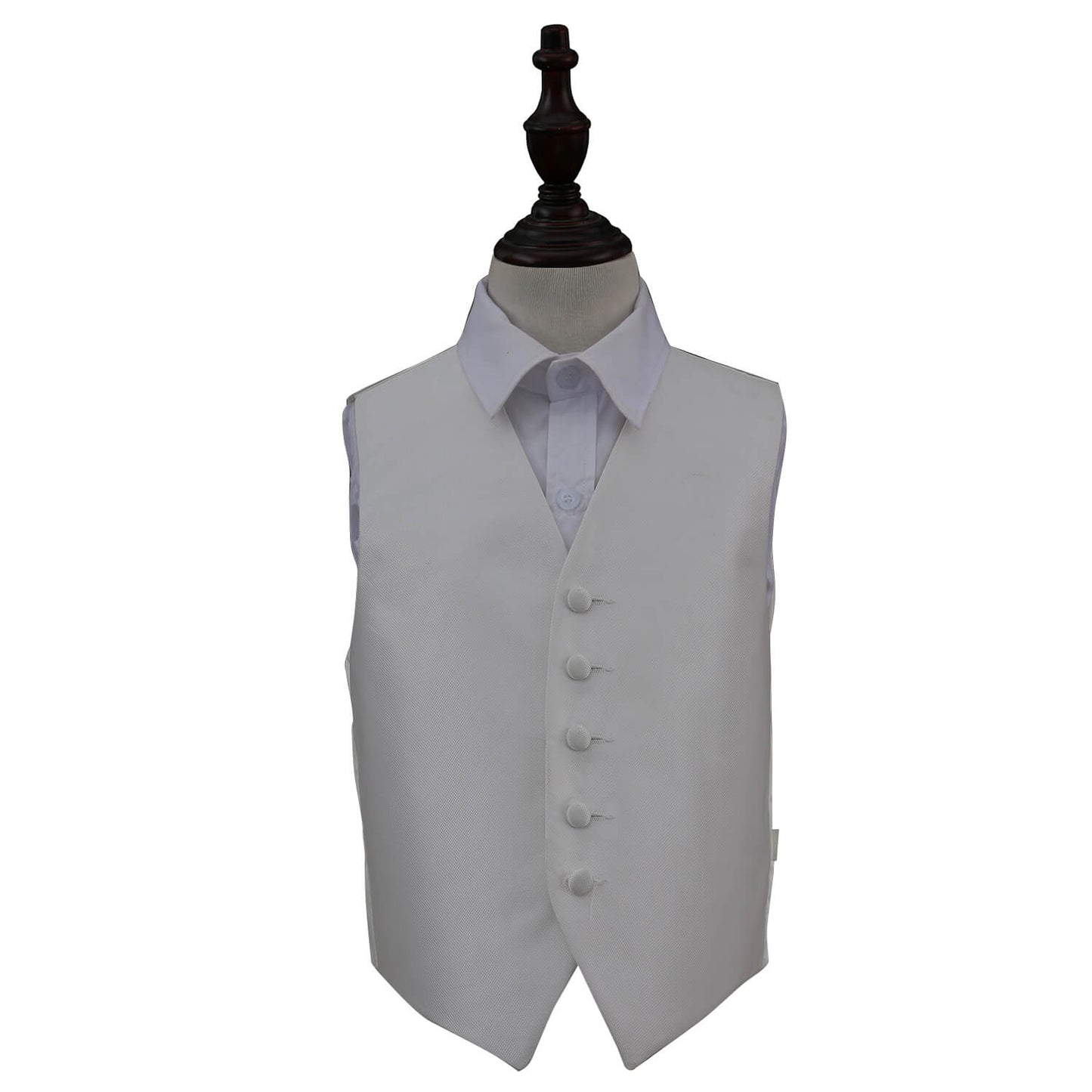 Solid Check Waistcoat - Boys - Ivory, 26'